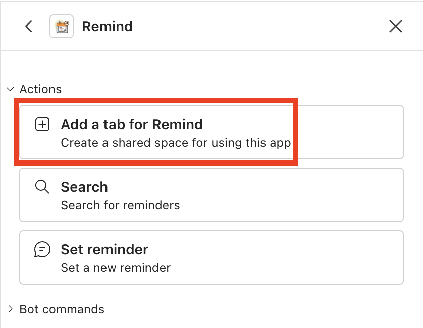 Add the Reminders tab to the conversation