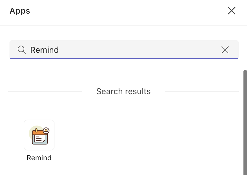 Search for Remind in Teams